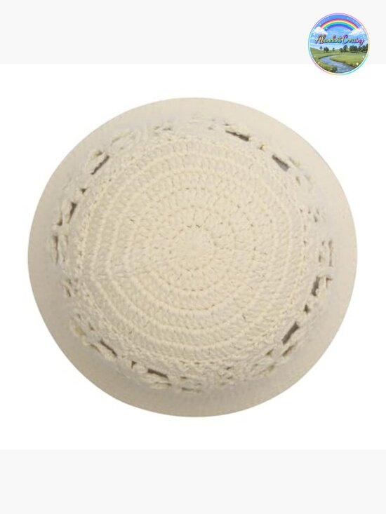 Handmade Crochet Knit Bucket Hat with Floral Pattern Sun Protection Lightweight